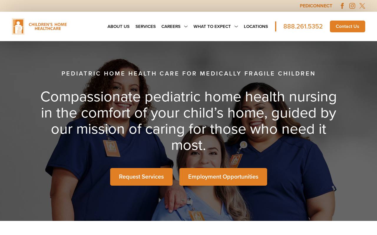 Children's HHA website preview