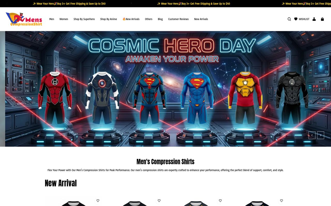 Men's Compression Shirt website preview
