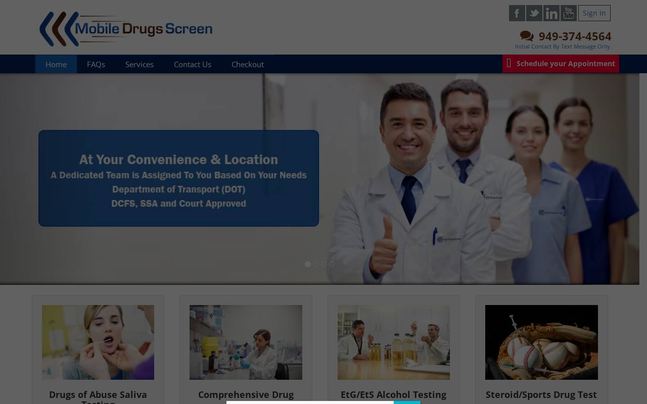 Mobile Drugs Screen website preview