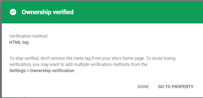 Google Search Console Ownership Verification